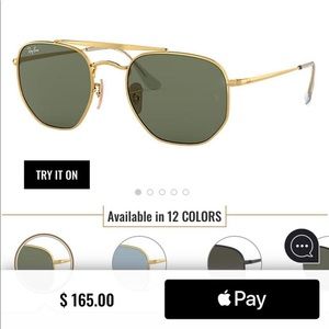 Gold/Green Marshal Hexagonal Ray-Bans